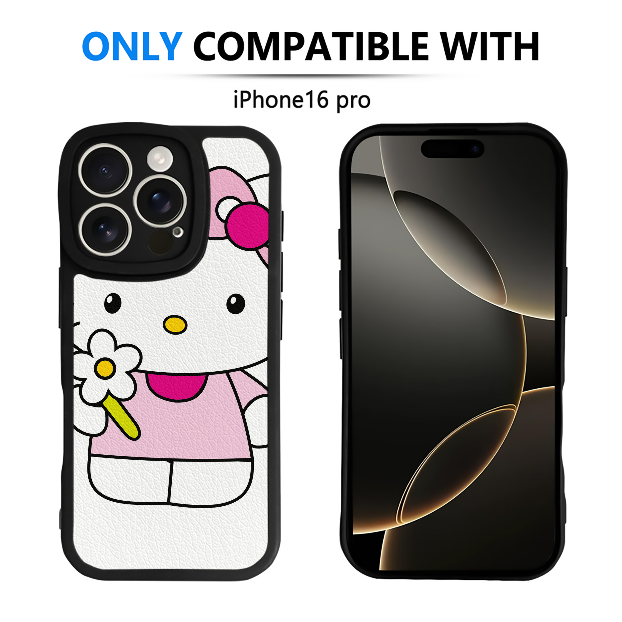 （画像用） Hello Kitty ハローキティ 【iPhone 16シリーズ対応】シリコンスマホケース（レザー調） 材質：シリコン